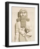 Relief Depicting a Man and a Lion-Eugene Flandin-Framed Giclee Print