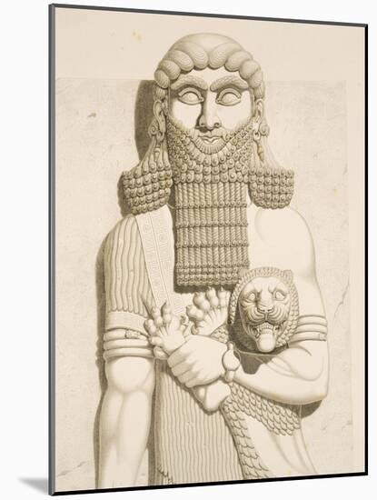 Relief Depicting a Man and a Lion-Eugene Flandin-Mounted Giclee Print