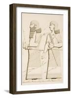 Relief Depicting a Man and a Woman-Eugene Flandin-Framed Giclee Print