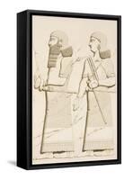 Relief Depicting a Man and a Woman-Eugene Flandin-Framed Stretched Canvas