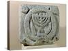 Relief Depicting a Menorah, from Umm Qeis (Ancient Gadara) Jordan (Basalt)-null-Stretched Canvas