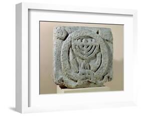 Relief Depicting a Menorah, from Umm Qeis (Ancient Gadara) Jordan (Basalt)-null-Framed Giclee Print