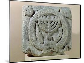 Relief Depicting a Menorah, from Umm Qeis (Ancient Gadara) Jordan (Basalt)-null-Mounted Giclee Print