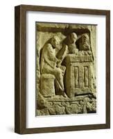 Relief Depicting a Merchant Eager to Make a Deal, from the Draper's Pillar, 3rd Century-null-Framed Giclee Print