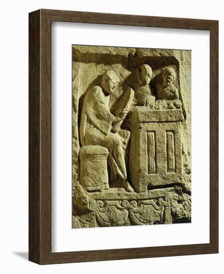 Relief Depicting a Merchant Eager to Make a Deal, from the Draper's Pillar, 3rd Century-null-Framed Giclee Print