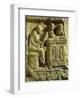 Relief Depicting a Merchant Eager to Make a Deal, from the Draper's Pillar, 3rd Century-null-Framed Giclee Print