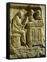 Relief Depicting a Merchant Eager to Make a Deal, from the Draper's Pillar, 3rd Century-null-Framed Stretched Canvas