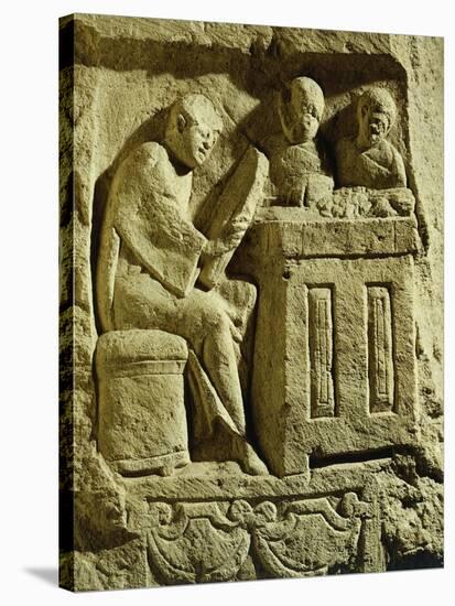 Relief Depicting a Merchant Eager to Make a Deal, from the Draper's Pillar, 3rd Century-null-Stretched Canvas
