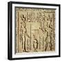 Relief Depicting a Pharaoh Making an Offering to Hathor, from the Roman Birth House, or Mammisi-null-Framed Giclee Print