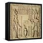 Relief Depicting a Pharaoh Making an Offering to Hathor, from the Roman Birth House, or Mammisi-null-Framed Stretched Canvas