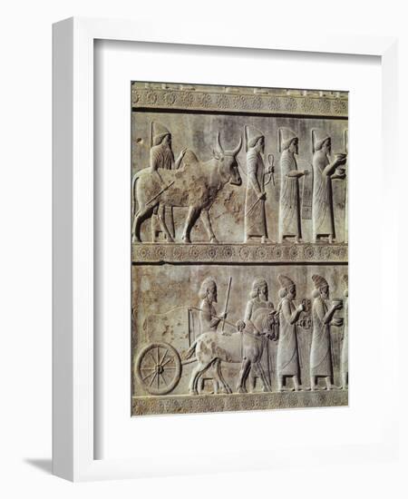 Relief Depicting a Procession in the Apadana-null-Framed Giclee Print