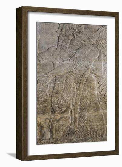Relief Depicting a Winged Genie, from the Palace at Nimrud (Kalah) (Gypsum)-null-Framed Giclee Print