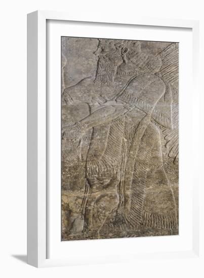 Relief Depicting a Winged Genie, from the Palace at Nimrud (Kalah) (Gypsum)-null-Framed Giclee Print