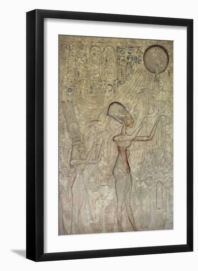 Relief Depicting Akhenaton-null-Framed Giclee Print