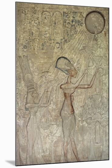 Relief Depicting Akhenaton-null-Mounted Premium Giclee Print