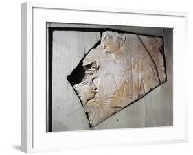 Relief Depicting Divinity Nursing King, from Upper Temple of Pyramid of Unas-null-Framed Giclee Print