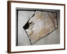 Relief Depicting Divinity Nursing King, from Upper Temple of Pyramid of Unas-null-Framed Giclee Print