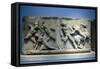 Relief Depicting Greek Soldiers Fighting Amazons-null-Framed Stretched Canvas