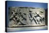 Relief Depicting Greek Soldiers Fighting Amazons-null-Stretched Canvas