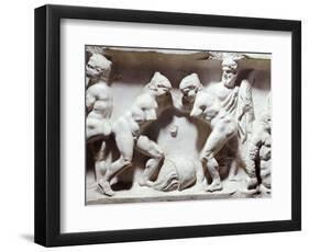 Relief Depicting Gym Scene-null-Framed Giclee Print