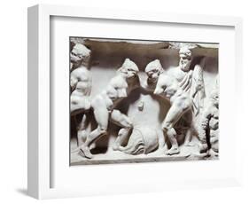 Relief Depicting Gym Scene-null-Framed Giclee Print