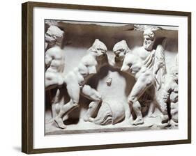 Relief Depicting Gym Scene-null-Framed Giclee Print