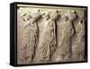 Relief Depicting Hydria Carriers from the North Frieze of the Parthenon, circa 447-432 BC-null-Framed Stretched Canvas