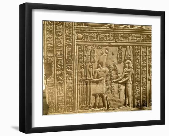 Relief Depicting Ptolemy Viii Euergetes Ii-Egyptian Ptolemaic Period-Framed Giclee Print