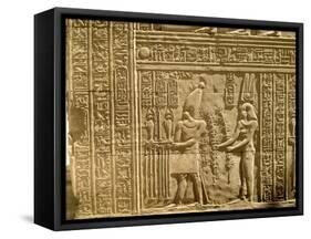 Relief Depicting Ptolemy Viii Euergetes Ii-Egyptian Ptolemaic Period-Framed Stretched Canvas