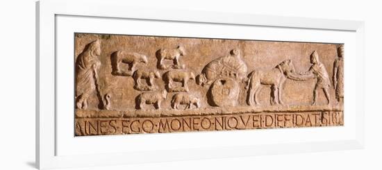 Relief Depicting Scene of Transhumance from Sulmona-null-Framed Giclee Print