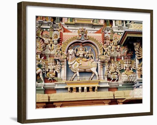 Relief Depicting Shiva and Parvati Riding on Nandi-null-Framed Giclee Print