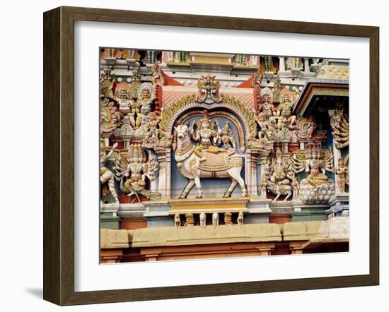 Relief Depicting Shiva and Parvati Riding on Nandi-null-Framed Giclee Print