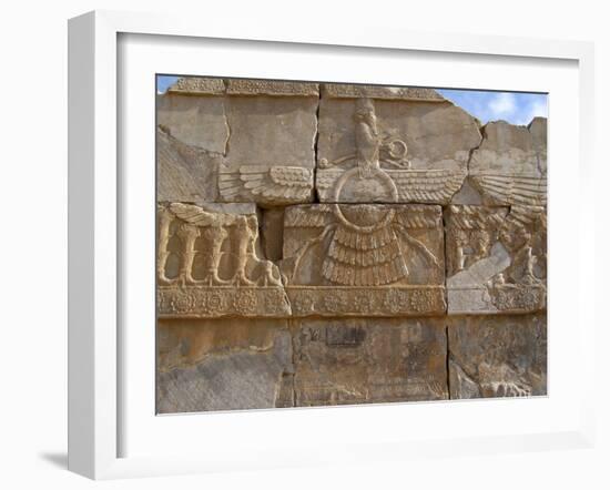 Relief Depicting the God Ahuramazda, Palace of King Darius, Persepolis-null-Framed Photographic Print