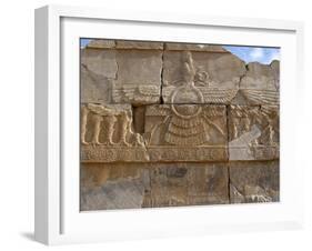 Relief Depicting the God Ahuramazda, Palace of King Darius, Persepolis-null-Framed Photographic Print