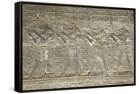 Relief Depicting the God Anubis, Temple of Horus, Edfu, Egypt, North Africa, Africa-Richard Maschmeyer-Framed Stretched Canvas