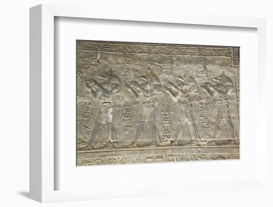 Relief Depicting the God Anubis, Temple of Horus, Edfu, Egypt, North Africa, Africa-Richard Maschmeyer-Framed Photographic Print