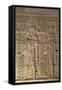 Relief Depicting the God Horus on Left and the Goddess Hathor on Right-Richard Maschmeyer-Framed Stretched Canvas