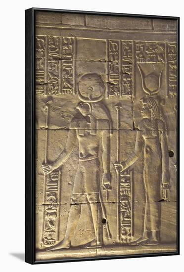 Relief Depicting the God Horus on Left and the Goddess Hathor on Right-Richard Maschmeyer-Framed Photographic Print