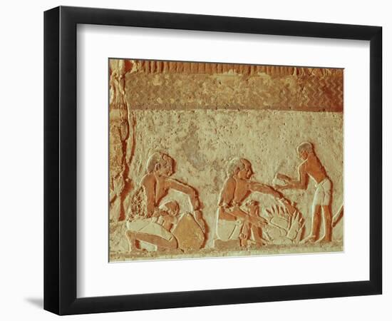 Relief Depicting the Making and Baking of Bread, Old Kingdom-null-Framed Premium Giclee Print