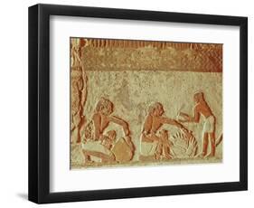 Relief Depicting the Making and Baking of Bread, Old Kingdom-null-Framed Premium Giclee Print