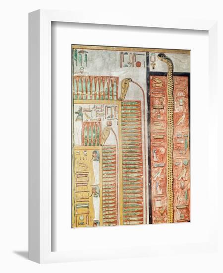 Relief Depicting the Path Which the Dead Must Cross to the Afterlife, from the Tomb of Seti I-Egyptian 19th Dynasty-Framed Giclee Print