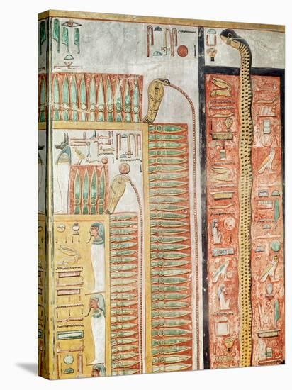 Relief Depicting the Path Which the Dead Must Cross to the Afterlife, from the Tomb of Seti I-Egyptian 19th Dynasty-Stretched Canvas