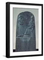 Relief Figure of the Sun God Shamash Dictating His Laws to King Hammurabi on His Famous Law Code-null-Framed Giclee Print