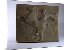 Relief Fragment Depicts A Figure with A Horse, A Copy of A Frieze In the Classical Greek Style-James Wehn-Mounted Giclee Print