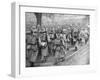 Relief French Infantry Passing a Line of Prisoners, Plessis-De-Roye, Picardy, France, 30 March 1918-null-Framed Giclee Print
