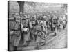 Relief French Infantry Passing a Line of Prisoners, Plessis-De-Roye, Picardy, France, 30 March 1918-null-Stretched Canvas