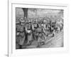 Relief French Infantry Passing a Line of Prisoners, Plessis-De-Roye, Picardy, France, 30 March 1918-null-Framed Giclee Print