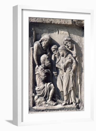 Relief from Door of Last Judgement, Notre Dame Cathedral, Paris, Ile-De-France, France-null-Framed Giclee Print