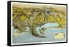 Relief Map of San Diego, California-null-Framed Stretched Canvas