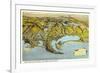 Relief Map of San Diego, California-null-Framed Art Print